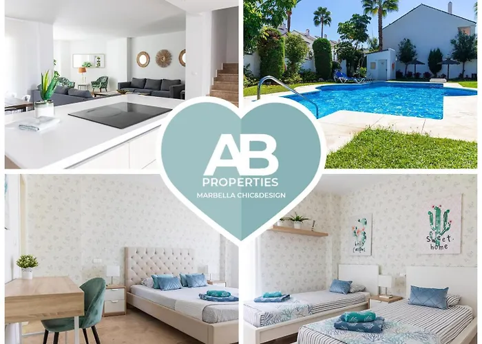 COVD 19 FREE- TOTAL PURIFIED - Chic House Marbella - 3 mm to Puerto Banús&Beach - Golden Mile - Direct access to Pool&Tropical Garden